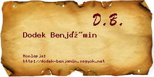 Dodek Benjámin névjegykártya