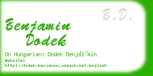 benjamin dodek business card